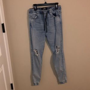 Hollister Distressed jean joggers